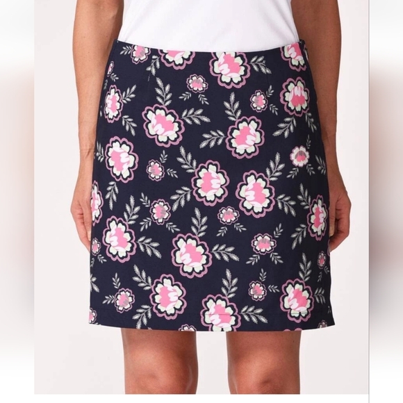 Golftini Floral Navy Golf Skirt Skort Sz 10 L Pockets Tennis Pickleball NWOT - Picture 10 of 10